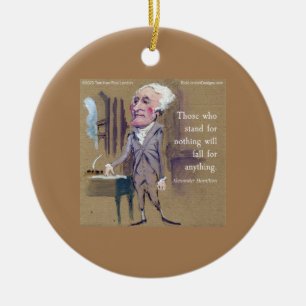 Décoration En Céramique Citation d'Alexander Hamilton "Défendre quelque ch