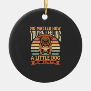 Décoration En Céramique Citation d'amour de bouledogue drôle Rétro Chien