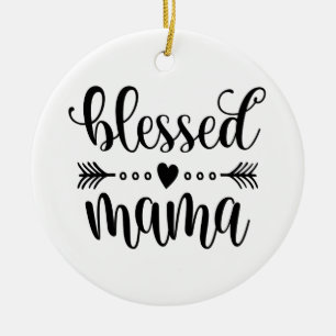 Décoration En Céramique Citation de la Fête des mères de Maman bénie Orne