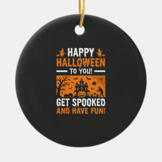 Décoration En Céramique Citation de maison hantée effrayante pour Hallowee