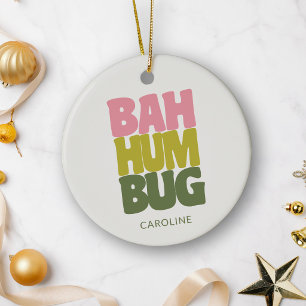 Décoration En Céramique Citation de Noël personnalisée Bah Humbug