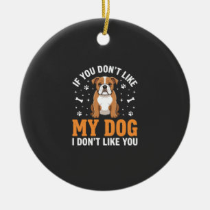 Décoration En Céramique Citation drôle Mon chien Bouledogue
