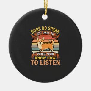 Décoration En Céramique Citation Vintage sur les chiens Corgi qui parlent