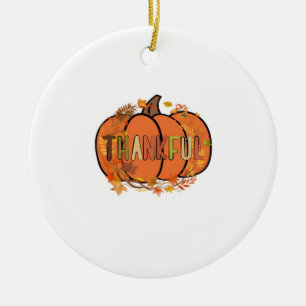 Décoration En Céramique Citrouille Reconnaissante T-Shirt de Thanksgiving
