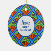 Décoration En Céramique Citrouilles et chauves-souris en Motif, Nom, Hallo (Gauche)