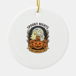 Décoration En Céramique Citrouilles fantômes mignonnes Gravure vintage Art