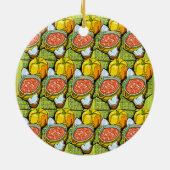 Décoration En Céramique Citrouilles, soupe et Arrière - plan rayé (Dos)