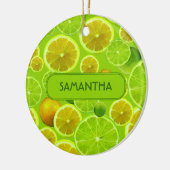 Décoration En Céramique Citrus Fruit, Lemon & Lime Pattern (Gauche)