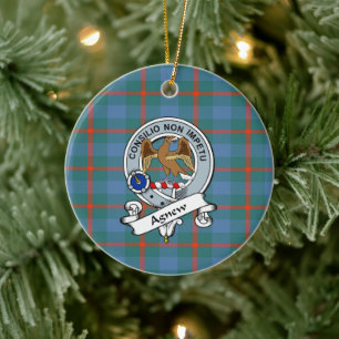 Décoration En Céramique Clan Agnew Ancien Badge Tartan Plaid