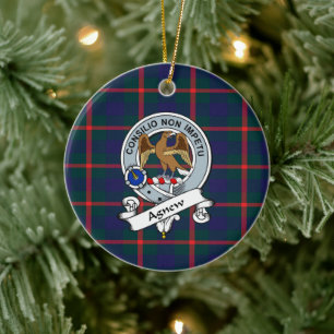Décoration En Céramique Clan Agnew Badge Tartan Plaid