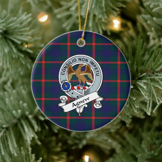 Décoration En Céramique Clan Agnew Badge Tartan Plaid (Arbre)