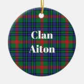 Décoration En Céramique Clan Aiton Tartan antique (Devant)