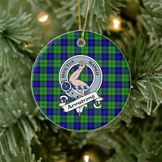 Décoration En Céramique Clan Armstrong Badge Tartan Plaid (Arbre)