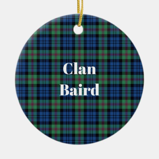 Décoration En Céramique Clan Baird Ancien Tartan (Devant)