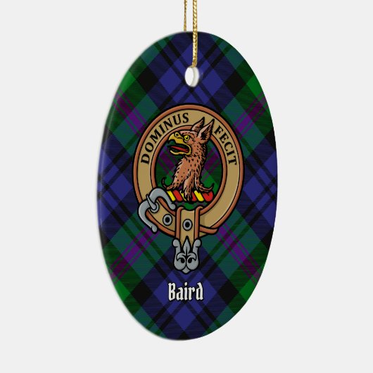 Décoration En Céramique Clan Baird Crest sur Tartan (Droite)