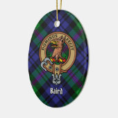 Décoration En Céramique Clan Baird Crest sur Tartan (Gauche)