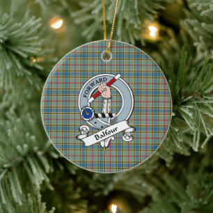 Décoration En Céramique Clan Balfour Badge Tartan Plaid
