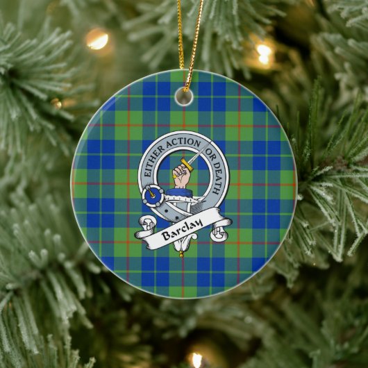 Décoration En Céramique Clan Barclay Chasse Ancien Badge Tartan Plaid (Arbre)
