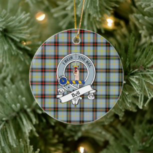 Décoration En Céramique Clan Bell Badge Tartan Plaid