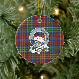 Décoration En Céramique Clan Bethune Badge Tartan Plaid