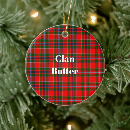 Décoration En Céramique Clan Beurre Vérifier Tartan (Arbre)