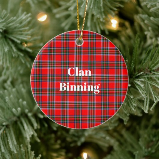 Décoration En Céramique Clan Binning Tartan (Arbre)