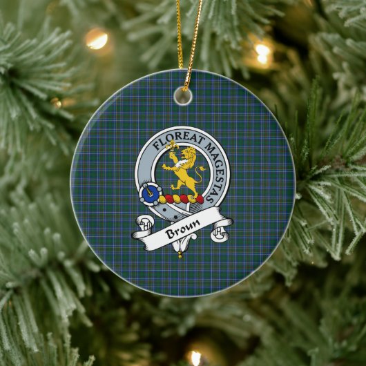 Décoration En Céramique Clan Broun Badge Tartan Plaid (Arbre)