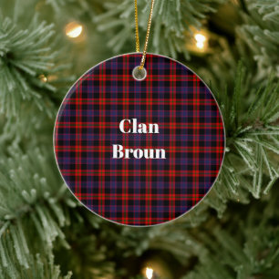 Décoration En Céramique Clan Broun Tartan moderne
