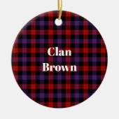 Décoration En Céramique Clan Brown Tartan moderne (Devant)