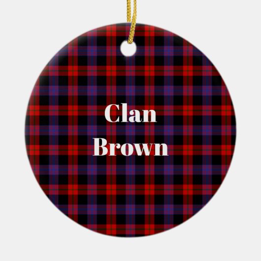 Décoration En Céramique Clan Brown Tartan moderne (Devant)
