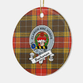 Décoration En Céramique Clan Buchanan Ancien Ensemble Patiné Badge Tartan  (Gauche)