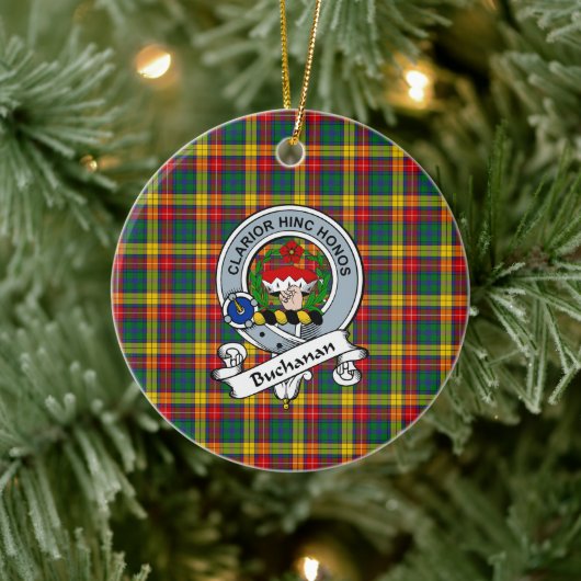 Décoration En Céramique Clan Buchanan Badge Tartan Plaid (Arbre)