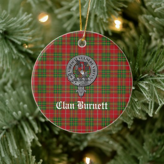 Décoration En Céramique Clan Burnett Crest Badge & Tartan (Arbre)
