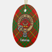 Décoration En Céramique Clan Cameron Crest sur Tartan (Gauche)