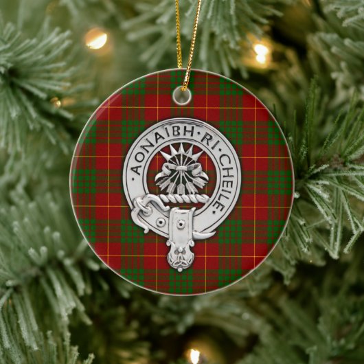 Décoration En Céramique Clan Cameron Crest & Tartan (Arbre)