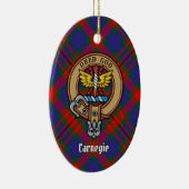 Décoration En Céramique Clan Carnegie Crest sur Tartan (Droite)