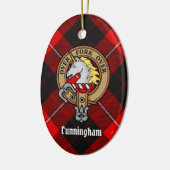 Décoration En Céramique Clan Cunningham Crest sur Tartan (Gauche)