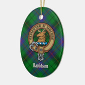 Décoration En Céramique Clan Davidson Crest sur Tartan (Gauche)