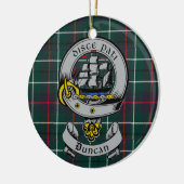 Décoration En Céramique Clan Duncan Crest Badge & Tartan personnalisable (Gauche)