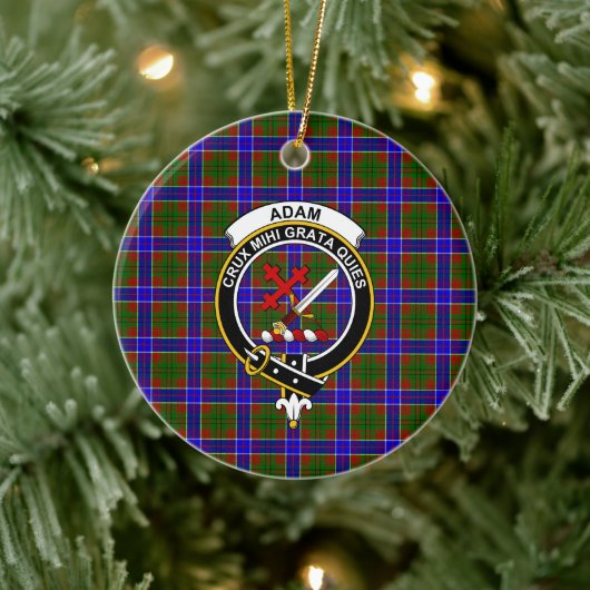 Décoration En Céramique Clan écossais Adam Tartan et Crest (Arbre)