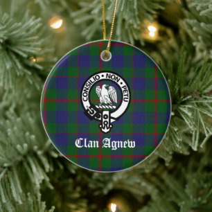 Décoration En Céramique Clan écossais Agnew Crest & Tartan