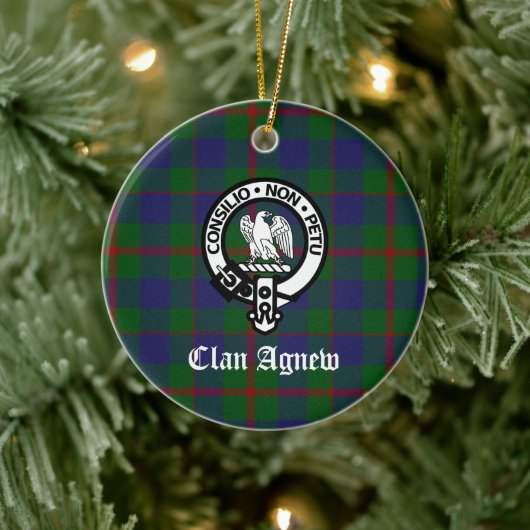 Décoration En Céramique Clan écossais Agnew Crest & Tartan (Arbre)