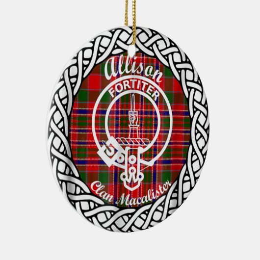 Décoration En Céramique Clan écossais Allison Tartan et Crest (Droite)