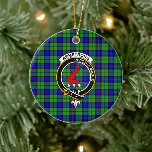 Décoration En Céramique Clan écossais Armstrong Tartan et Crest (Arbre)