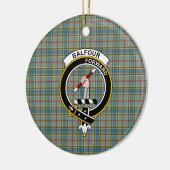 Décoration En Céramique Clan écossais Balfour Tartan et Crest (Gauche)