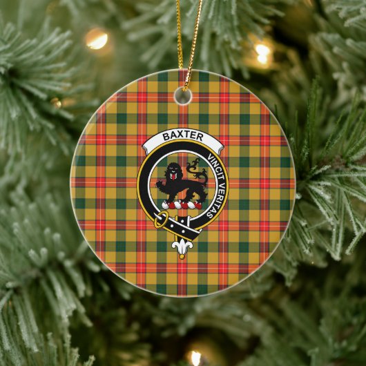 Décoration En Céramique Clan écossais Baxter Tartan et Crest (Arbre)