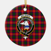 Décoration En Céramique Clan écossais Belshes Tartan et Crest (Devant)