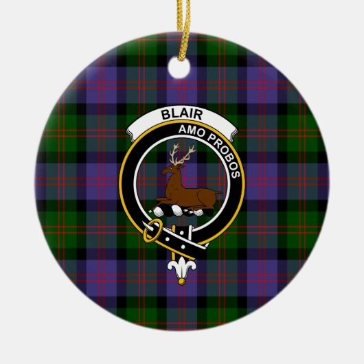 Décoration En Céramique Clan écossais Blair Modern Tartan and Crest (Devant)