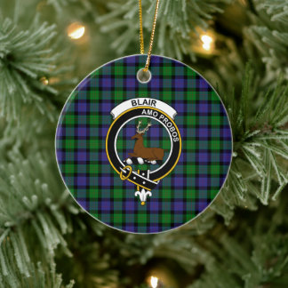 Décoration En Céramique Clan écossais Blair Tartan et Crest
