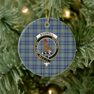 Décoration En Céramique Clan écossais Boswell Tartan et Crest